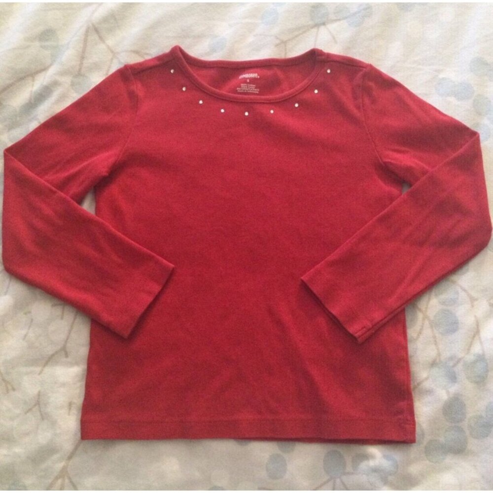Sz 5 VGUC GYMBOREE Red Longsleeved Tee